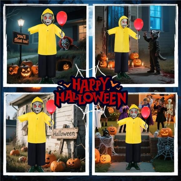 Halloween Animatronics Decorations 4FT Outdoor Scary Life Size Boy Animated - Picture 2 of 8